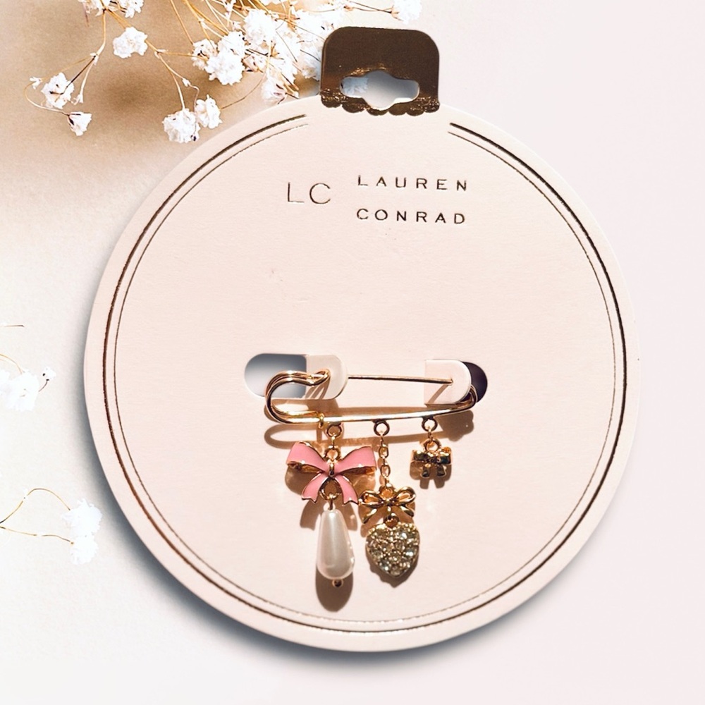 NWT LC Lauren Conrad Feminine Whimsy Safety Pin Brooch - Picture 2 of 2